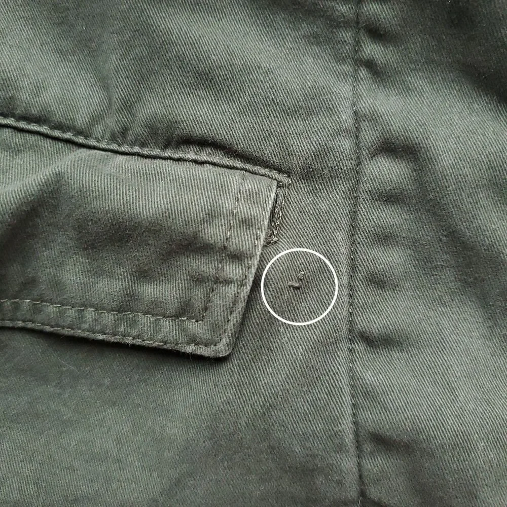 Utility Jacket Womens S Green 100% Cotton Military Army Button Front Grunge